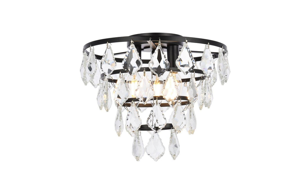Chrome with Crystal 4 Layers Flush Mount - LV LIGHTING