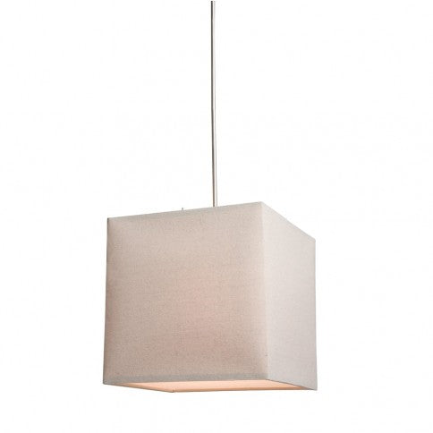 Steel Rod with Square Linen Shade Pendant