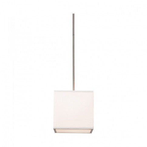 Steel Rod with Square Linen Shade Pendant