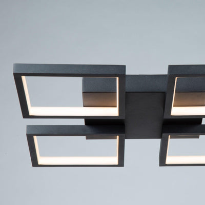 Black Geometric Squares with Acrylic Diffuser Flush Mount - LV LIGHTING