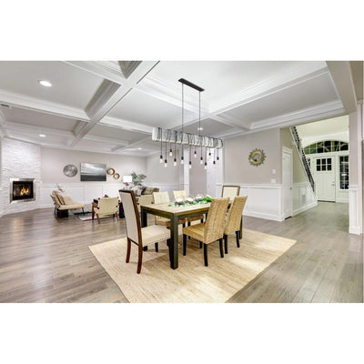 Beachwood Block with Black Draping Cord Linear Pendant - LV LIGHTING