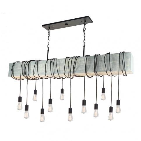 Beachwood Block with Black Draping Cord Linear Pendant - LV LIGHTING
