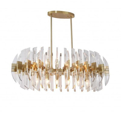 Steel Oval Frame with Clear Acrylic Shade Linear Pendant - LV LIGHTING