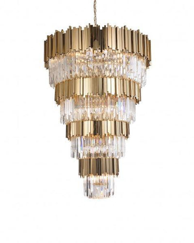 Steel Frame with Crystal 4 Tiers Chandelier - LV LIGHTING