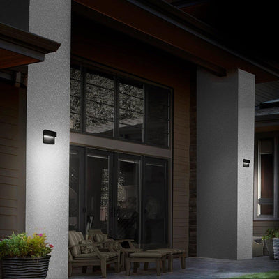 LED Aluminum Frame with Glass Diffuser Color Changeable Outdoor Wall Sconce - LV LIGHTING