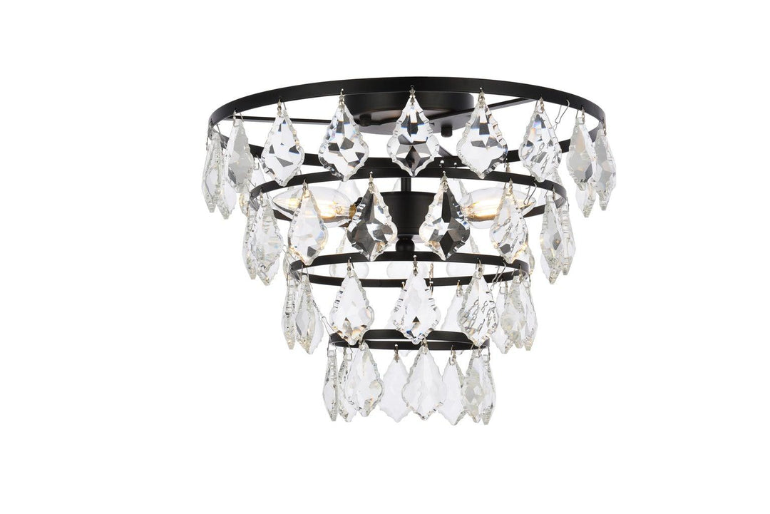 Chrome with Crystal 4 Layers Flush Mount - LV LIGHTING