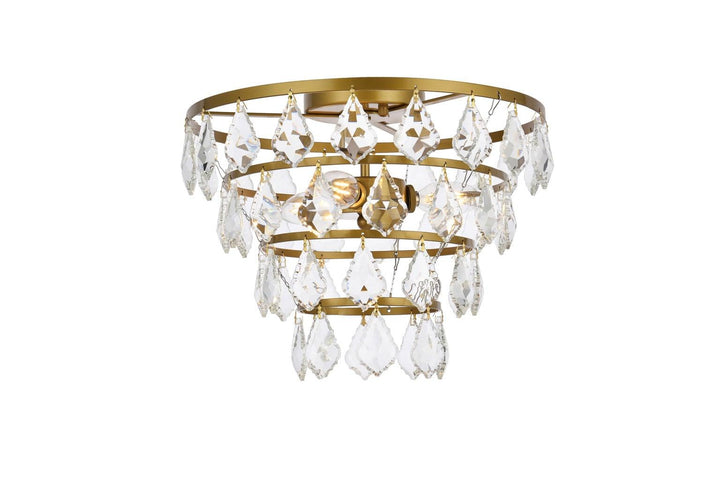 Chrome with Crystal 4 Layers Flush Mount - LV LIGHTING