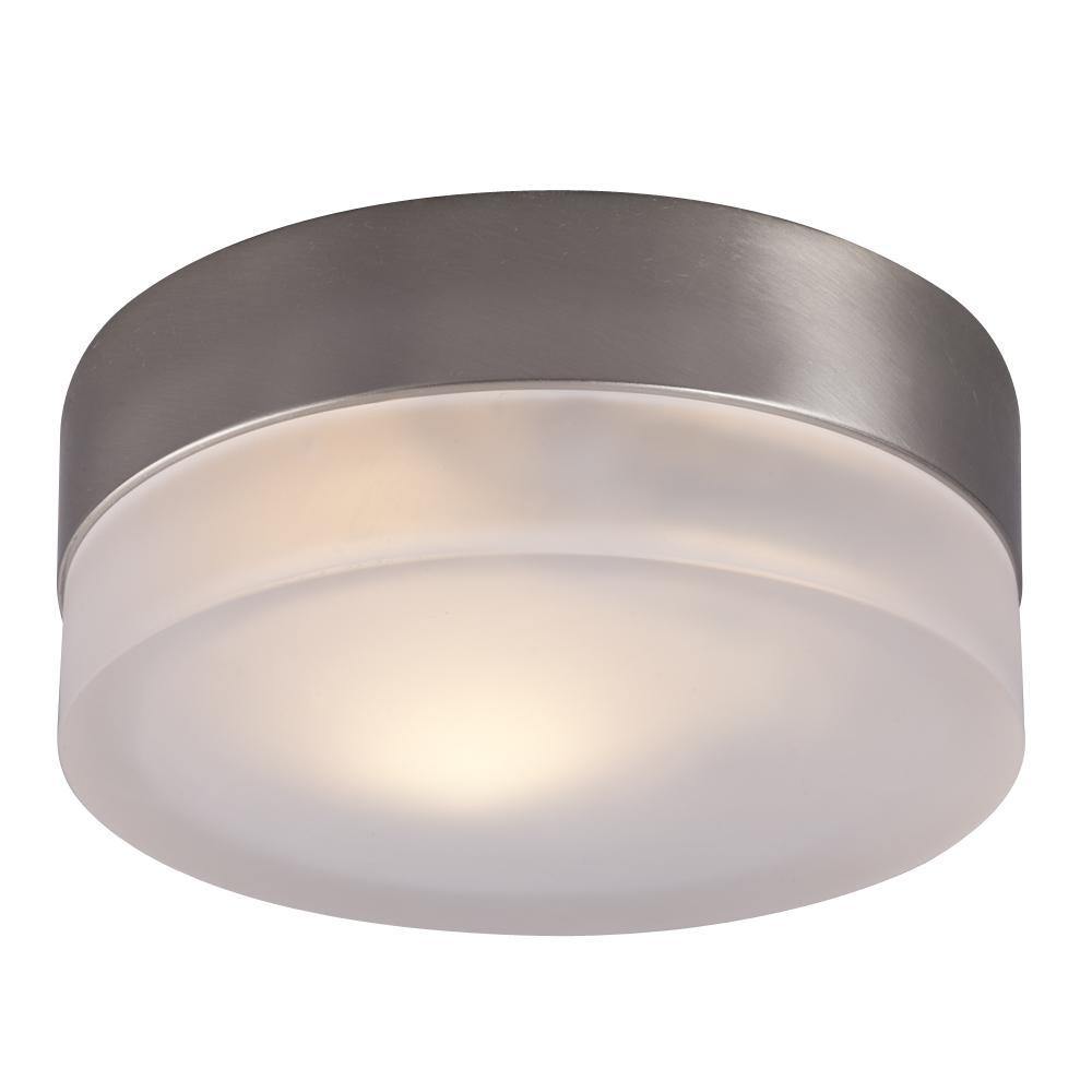 Brushed Nickel with Frosted Glass Flush Mount - LV LIGHTING