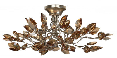 Steel Branch Arms with Clear Crystal Petal Flush Mount - LV LIGHTING