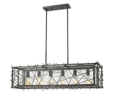 Bronze with Water Droplet Glass Shade Pendant - LV LIGHTING