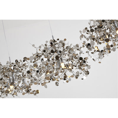 Steel with Sparkle Confetti Shade Linear Pendant