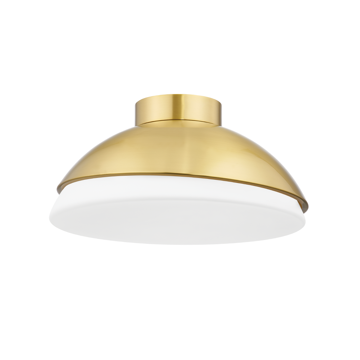 Steel Slanted Shade with Opal Glass Diffuser Flush Mount