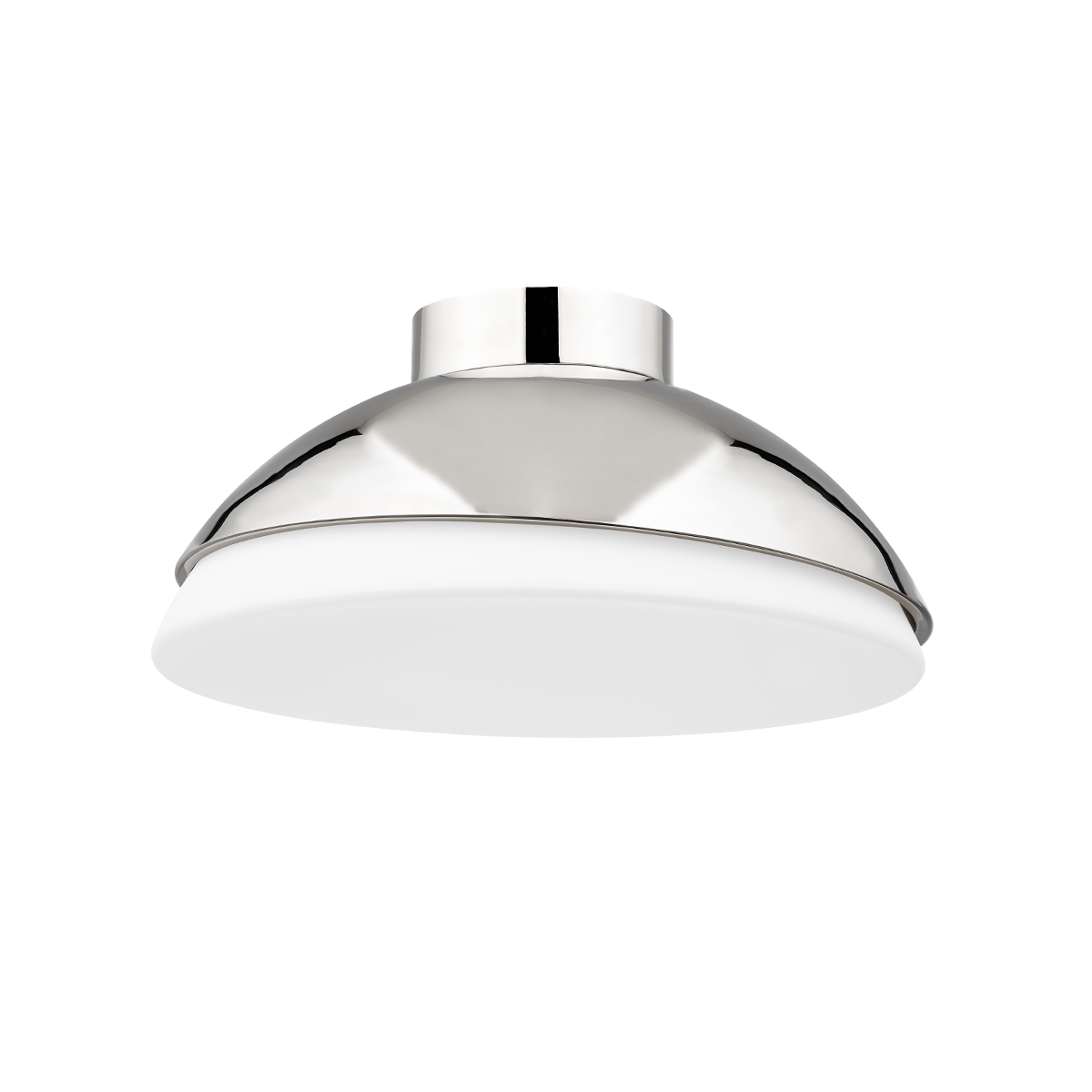 Steel Slanted Shade with Opal Glass Diffuser Flush Mount