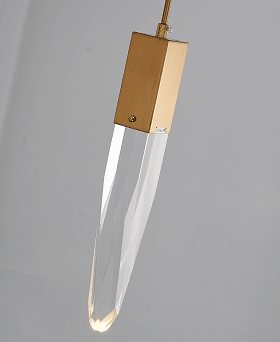 Steel with Clear Iceberg Crystal Single Pendant - LV LIGHTING