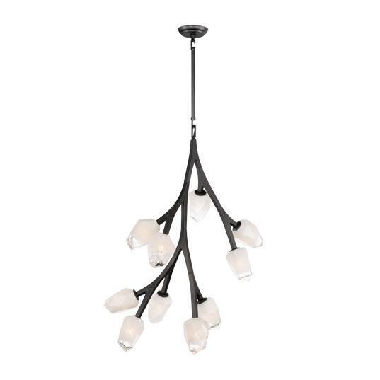 LED Black Bloom Branches With Frosted Glass Pendant - LV LIGHTING