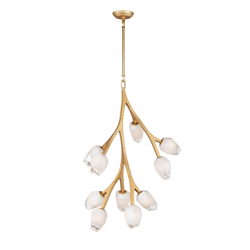 LED Black Bloom Branches With Frosted Glass Pendant - LV LIGHTING