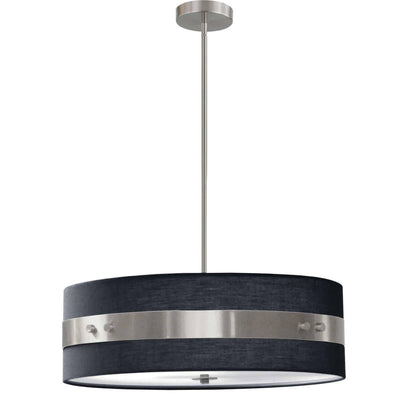 Steel Ring with Fabric Drum Shade Chandelier - LV LIGHTING
