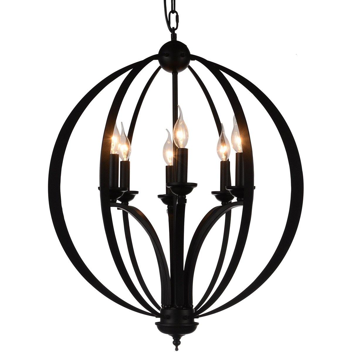 Black Orb Ring Chandelier - LV LIGHTING