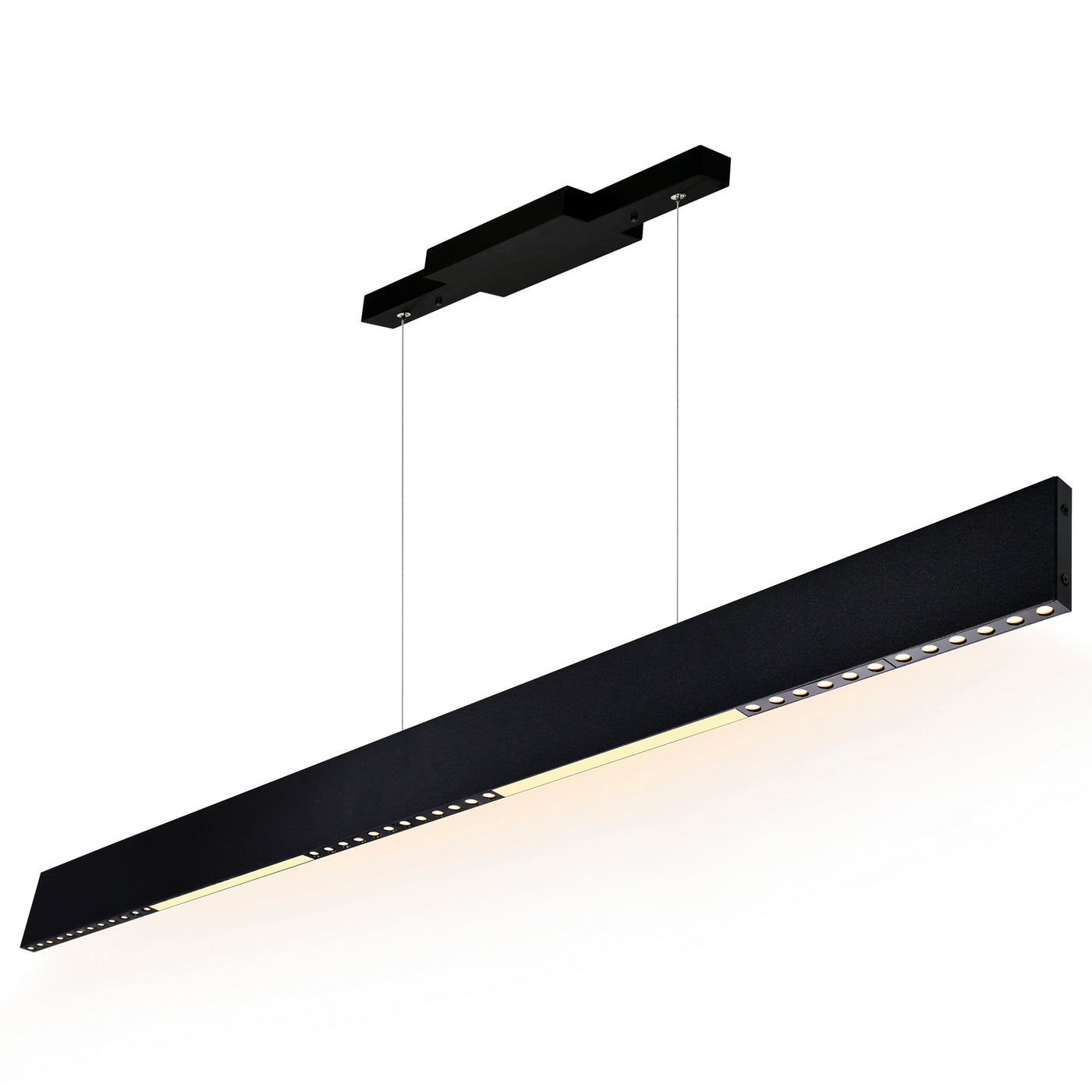 LED Black Frame with Spot and Light Bar Linear Pendant