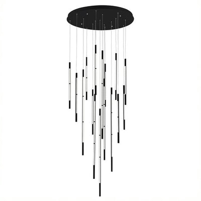 Black Frame with Cylindrical Acrylic Diffuser 3CCT Chandelier