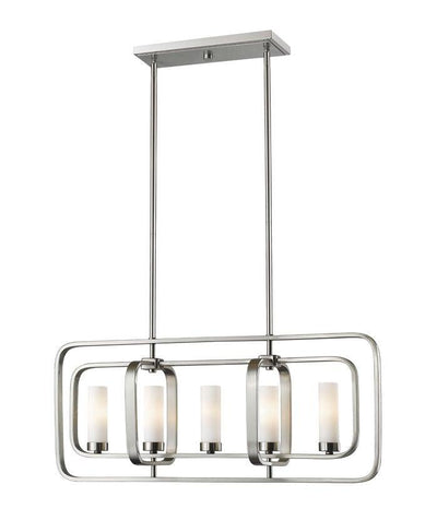 Steel Frame with Matte Opal Glass Shade Pendant - LV LIGHTING