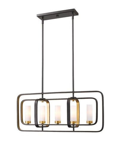 Steel Frame with Matte Opal Glass Shade Pendant - LV LIGHTING