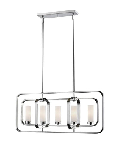 Steel Frame with Matte Opal Glass Shade Pendant - LV LIGHTING