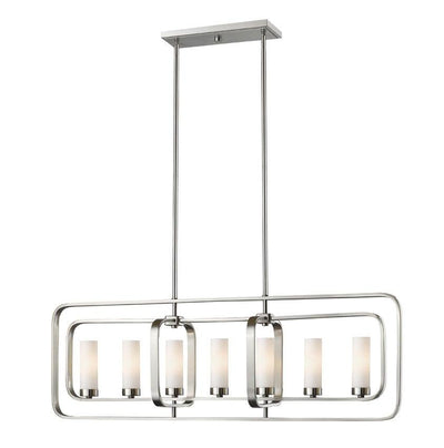 Steel Frame with Matte Opal Glass Shade Pendant - LV LIGHTING