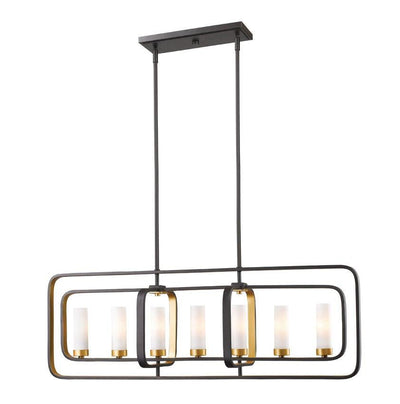 Steel Frame with Matte Opal Glass Shade Pendant - LV LIGHTING