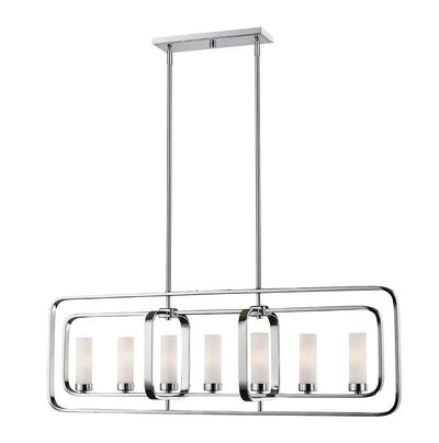 Steel Frame with Matte Opal Glass Shade Pendant - LV LIGHTING