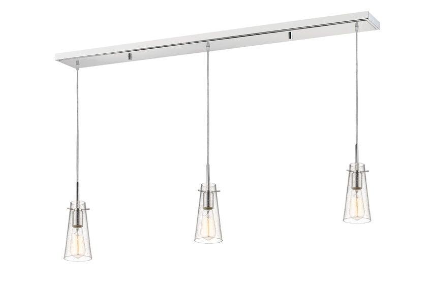 Steel Frame with Clear Seedy Glass Shade Pendant - LV LIGHTING