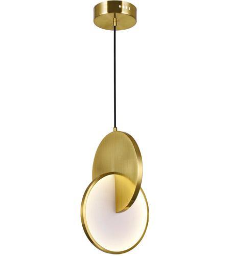 LED Brass with Frosted Shade Pendant - LV LIGHTING