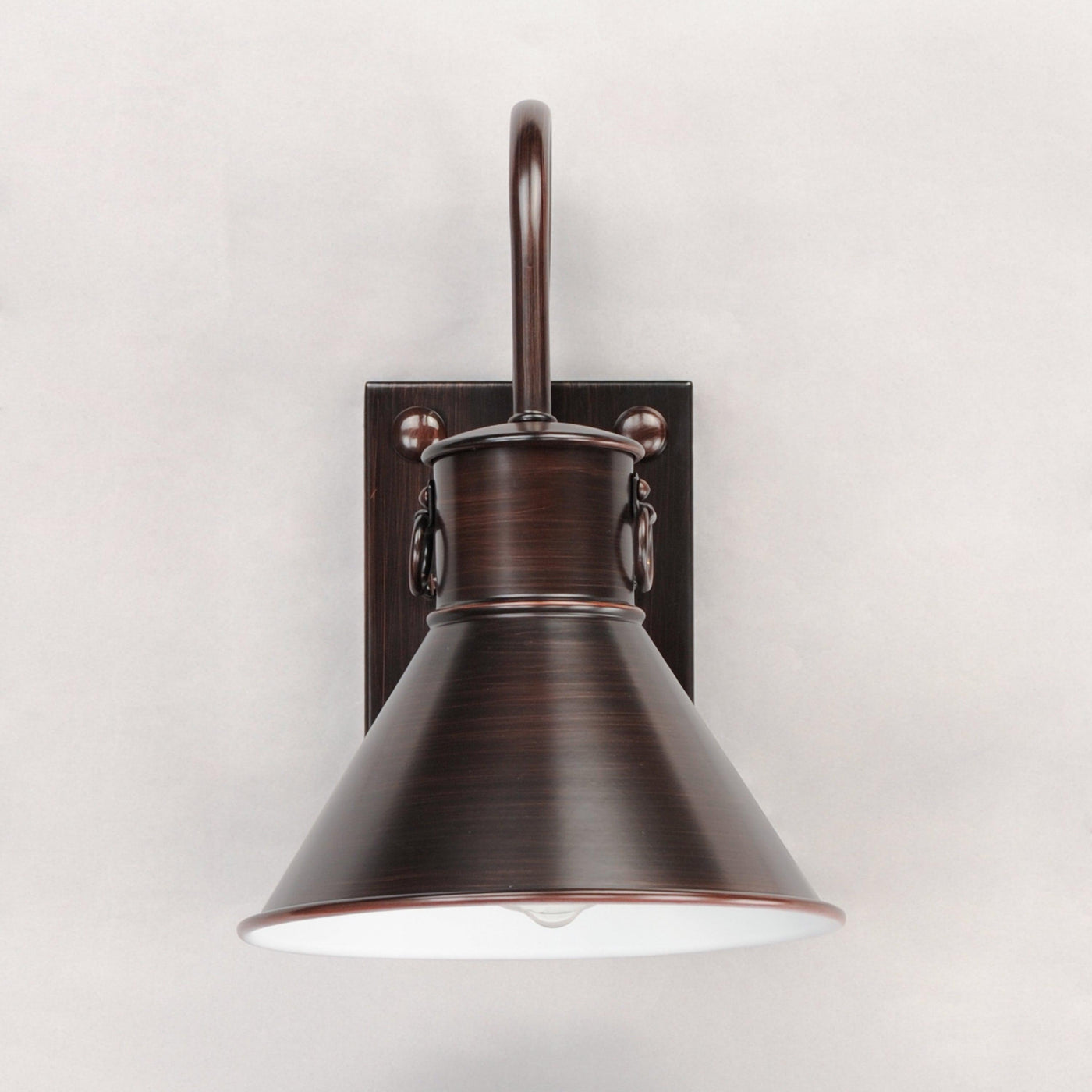 Oriental Bronze Arch Rod with Conical Shade Outdoor Wall Sconce - LV LIGHTING