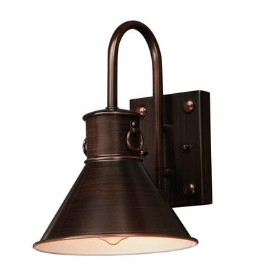 Oriental Bronze Arch Rod with Conical Shade Outdoor Wall Sconce - LV LIGHTING