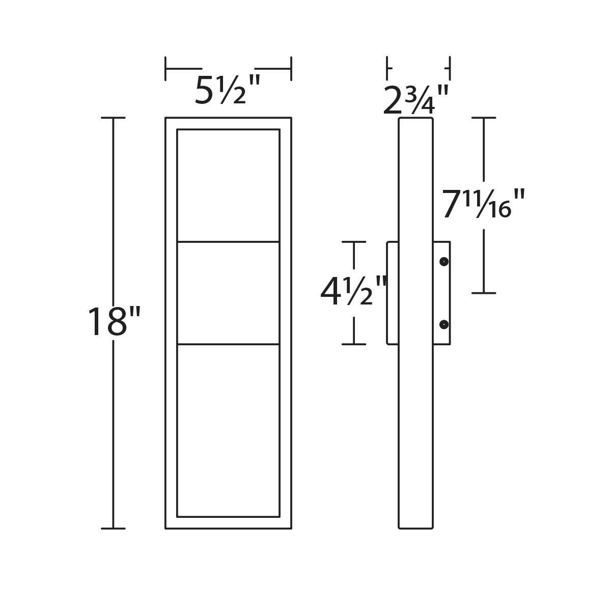 LED Black Aluminum Frame with Glass Diffuser Outdoor Wall Sconce - LV LIGHTING