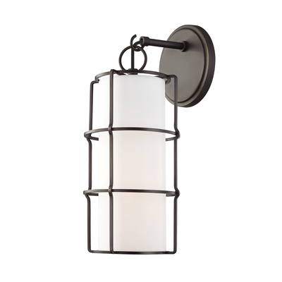 Steel Frame with Cylindrical Fabric Shade Wall Sconce