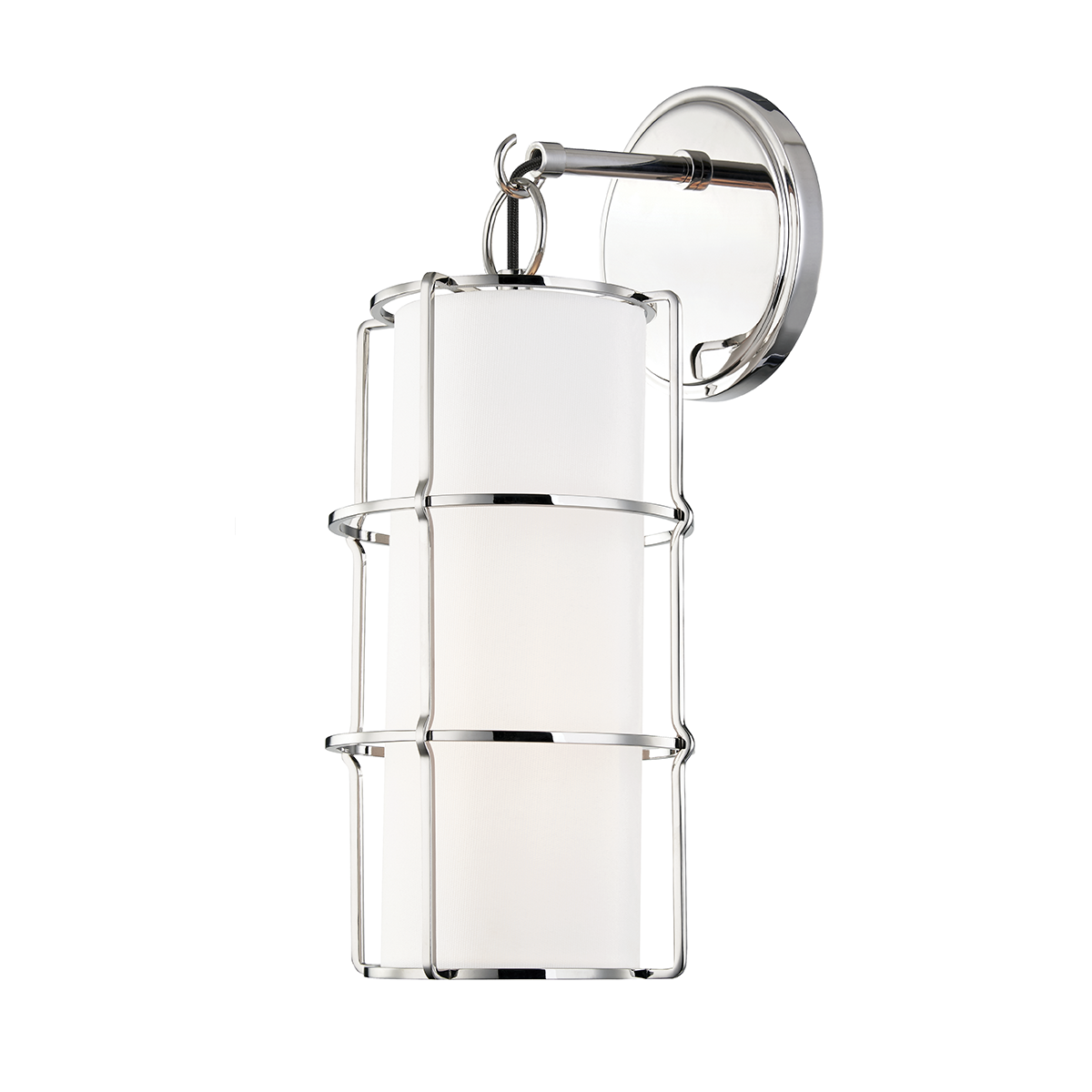 Steel Frame with Cylindrical Fabric Shade Wall Sconce