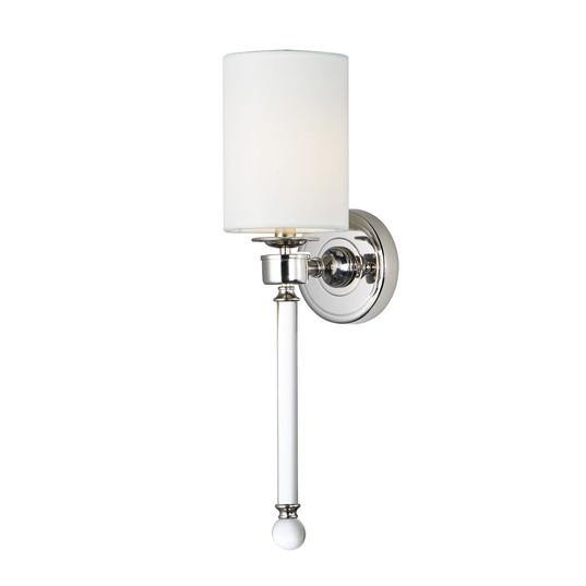 Nickel with Glass and Frosted Shade Single Light Wall Sconce - LV LIGHTING