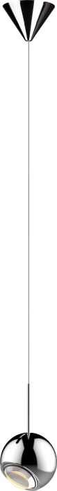 LED Chrome Frame with Glass Orb Shade Pendant