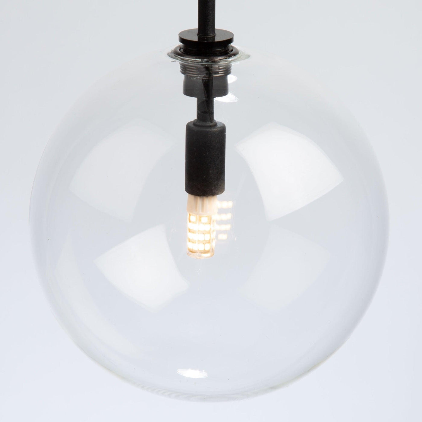 Black with Clear Glass Globe Pendant - LV LIGHTING