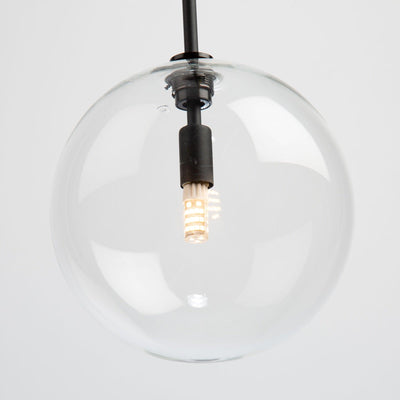 Black with Clear Glass Globe Pendant - LV LIGHTING