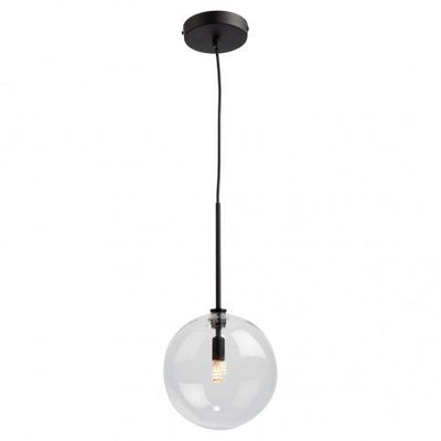 Black with Clear Glass Globe Pendant - LV LIGHTING