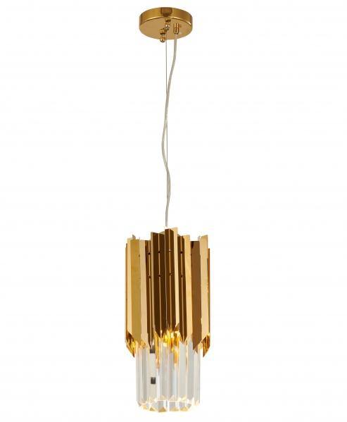 Gold with Clear Crystal Single Pendant - LV LIGHTING