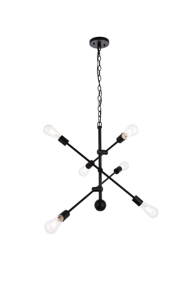 Black with Adjustable Arm Chandelier - LV LIGHTING