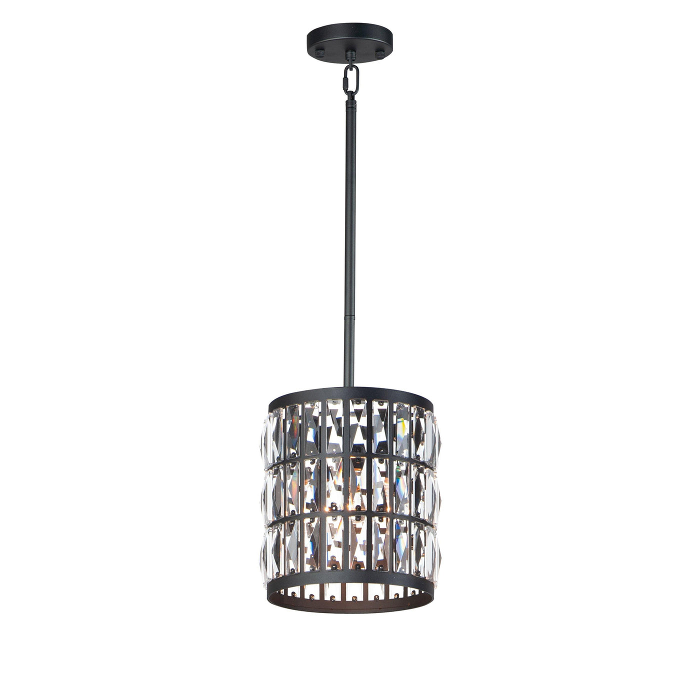 Black with Crystal Single Light Mini Pendant - LV LIGHTING