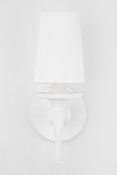 Steel Torch Arm with Fabric Shade Wall Sconce