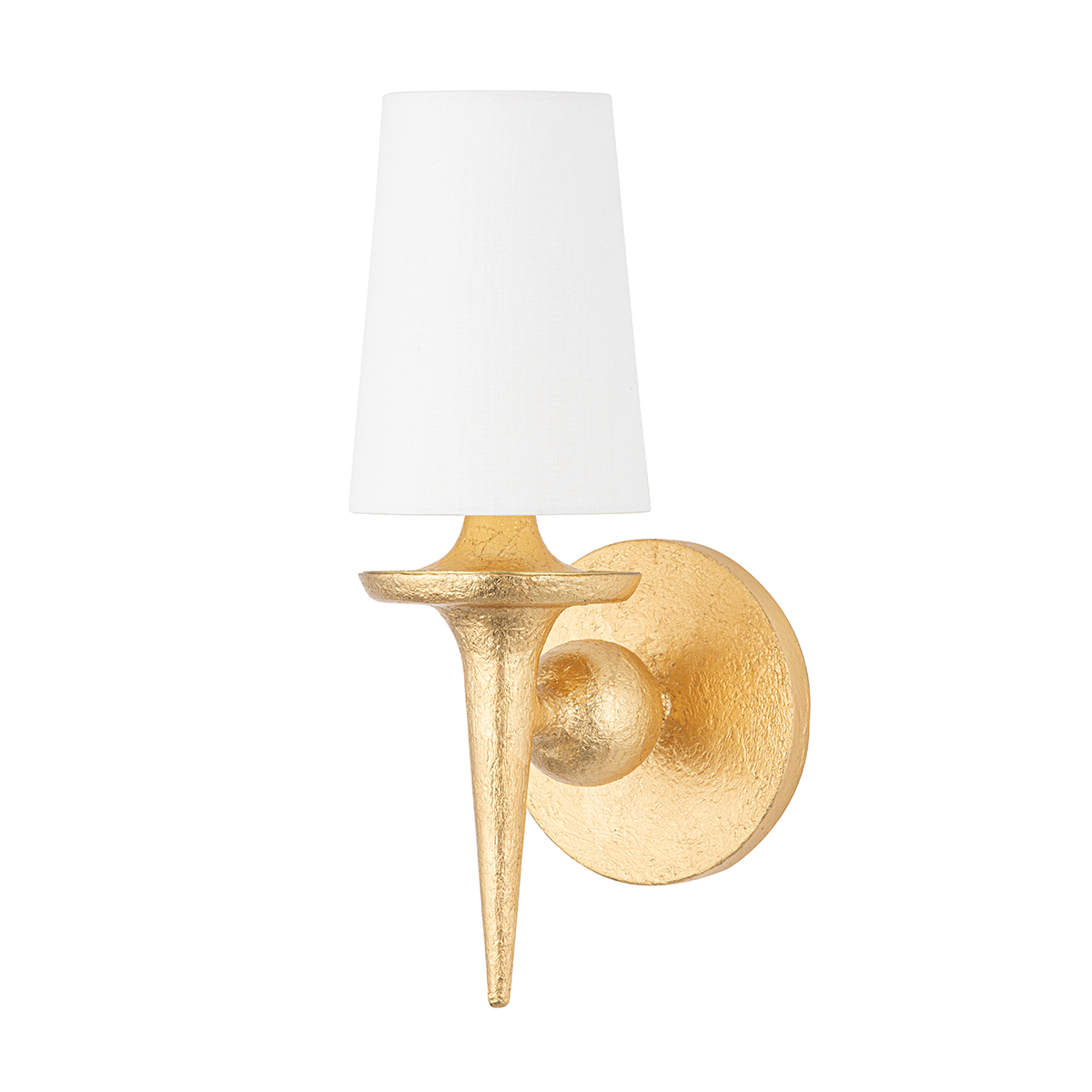 Steel Torch Arm with Fabric Shade Wall Sconce