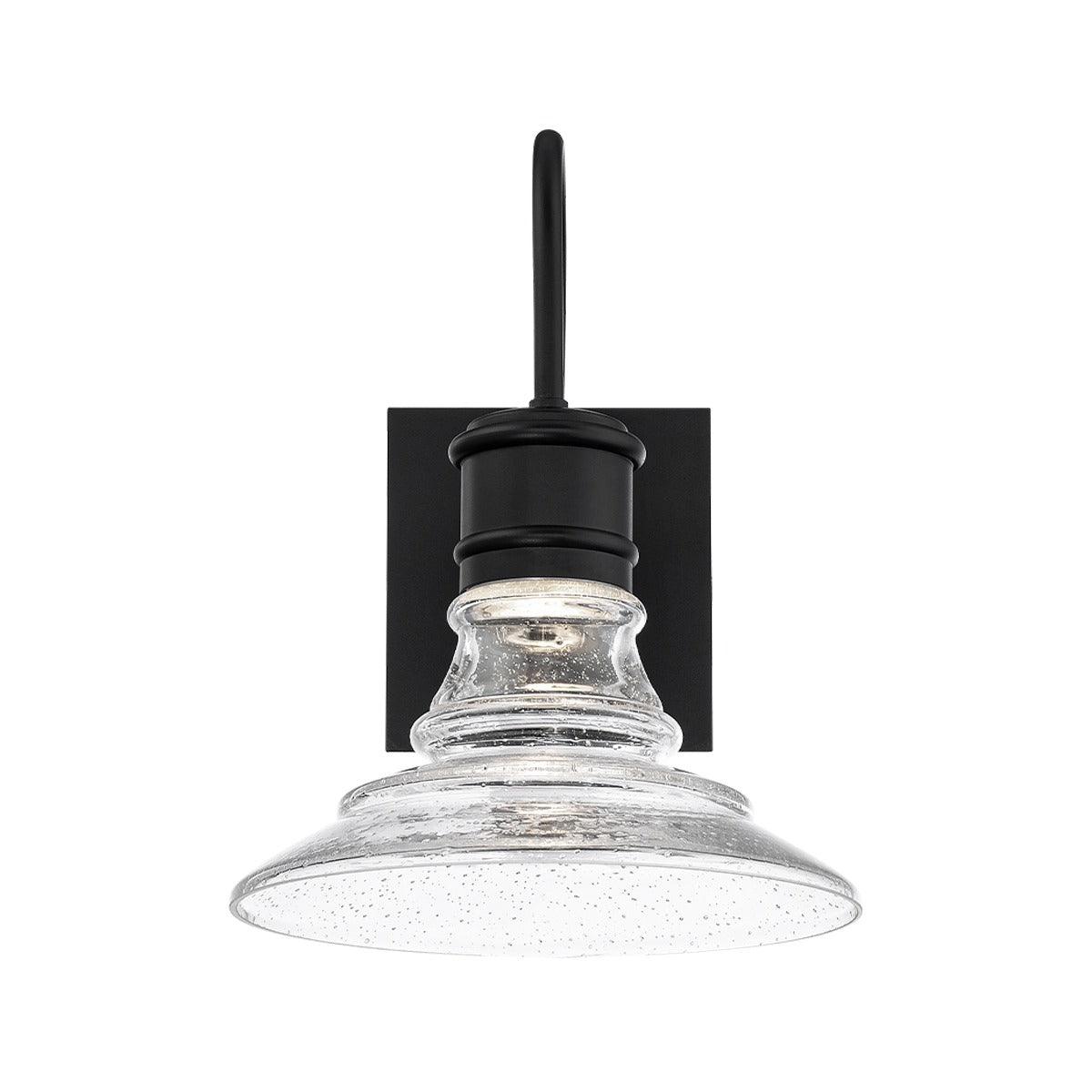LED Black Aluminum Frame with Clear Seedy Glass Shade Outdoor Wall Sconce - LV LIGHTING