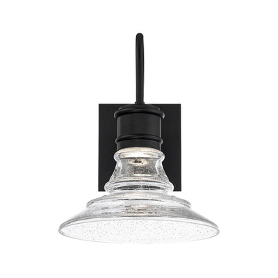 LED Black Aluminum Frame with Clear Seedy Glass Shade Outdoor Wall Sconce - LV LIGHTING