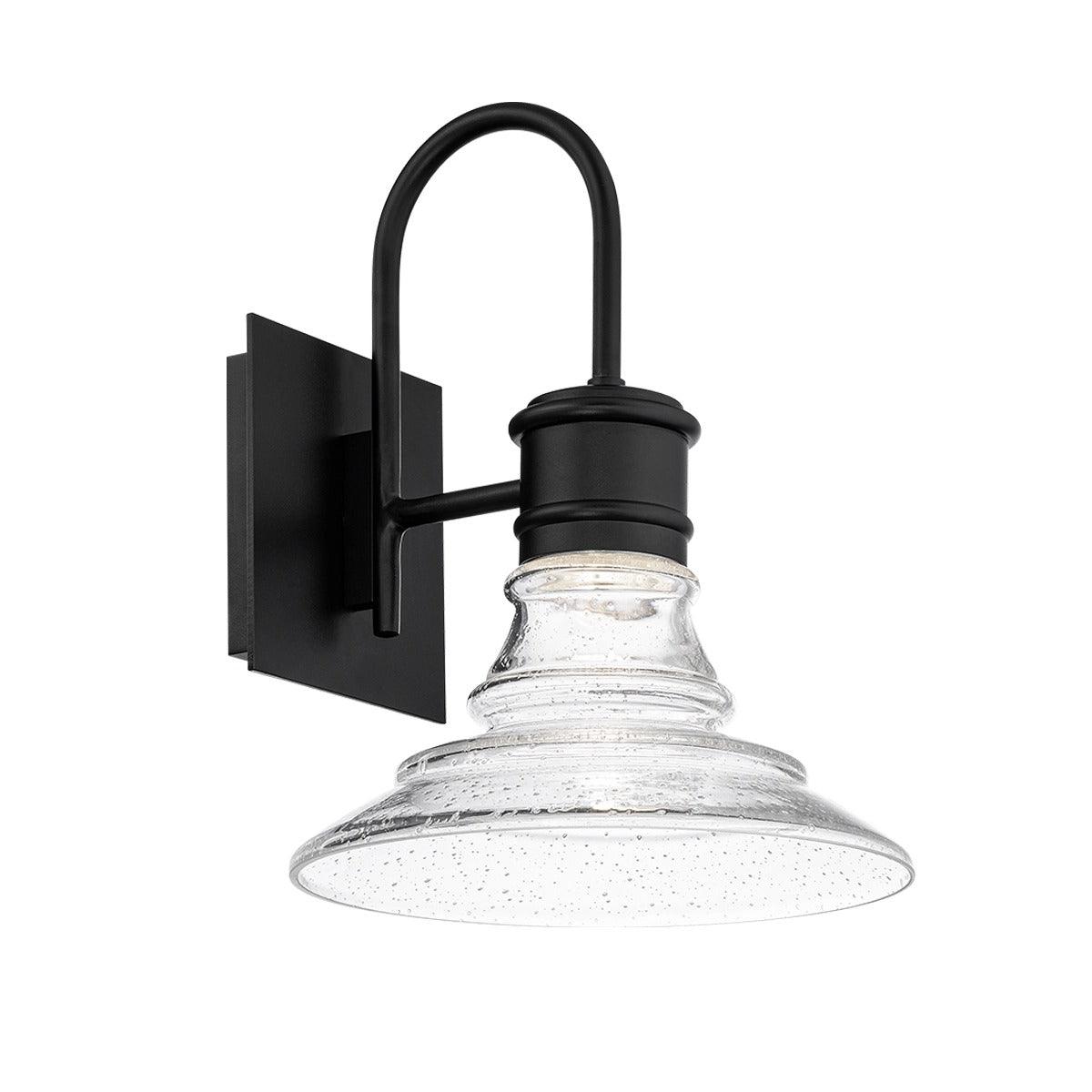 LED Black Aluminum Frame with Clear Seedy Glass Shade Outdoor Wall Sconce - LV LIGHTING